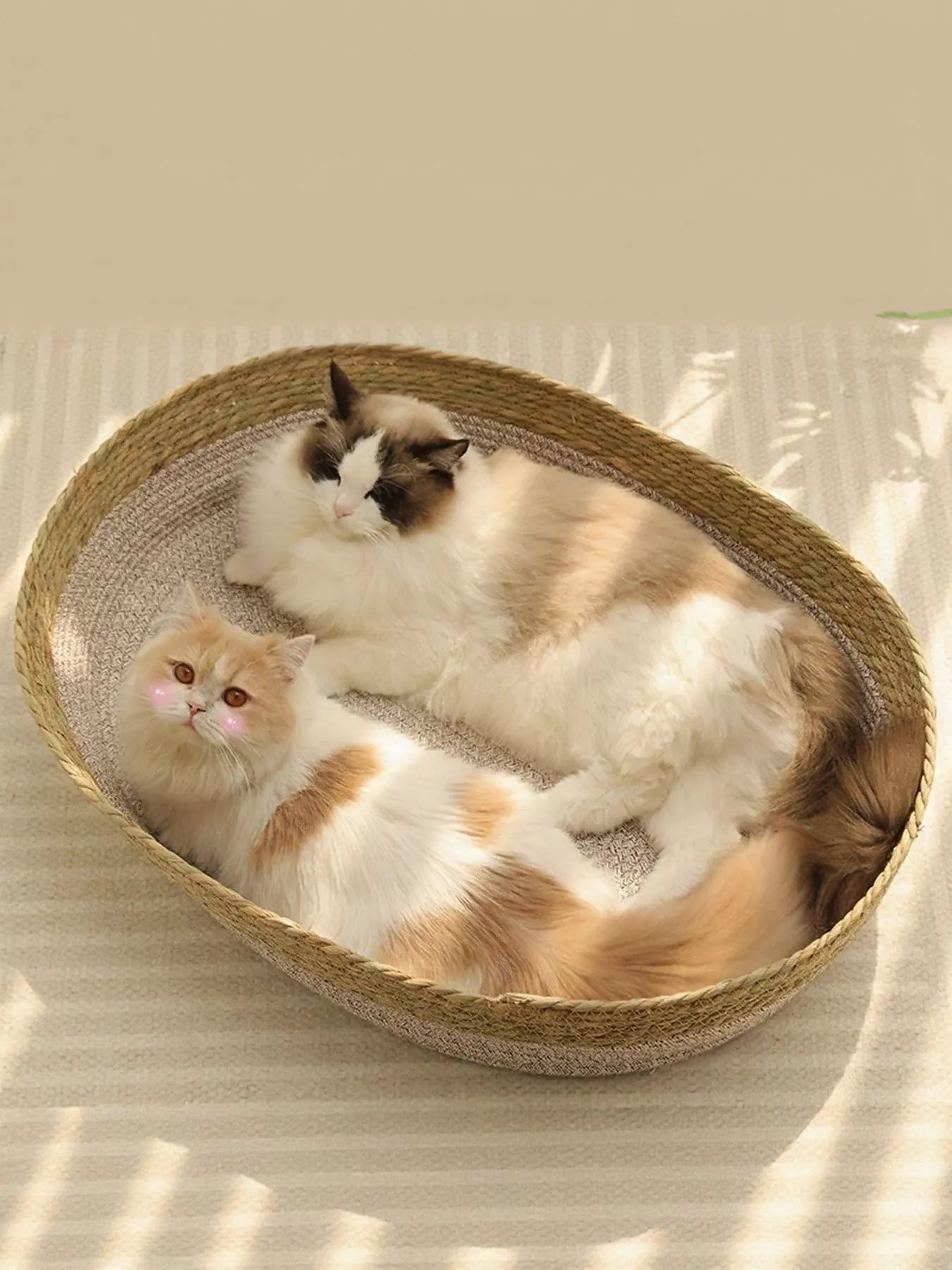 Woven Rattan Scratch-Resistant Cat Nest