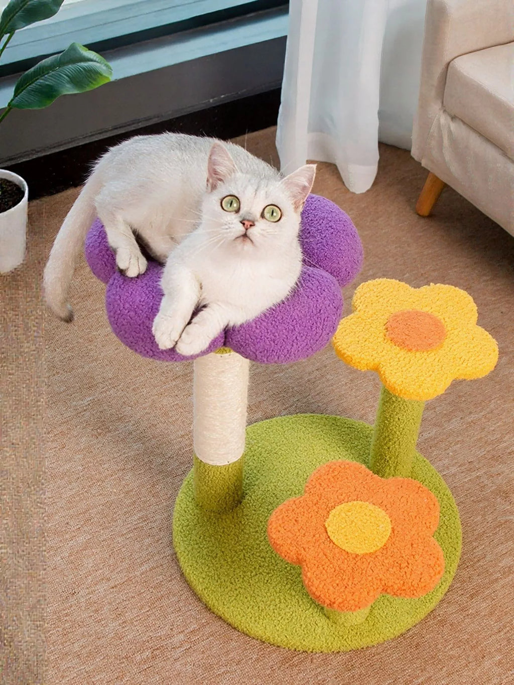 Flower Design Cat Tree with Scratching Post