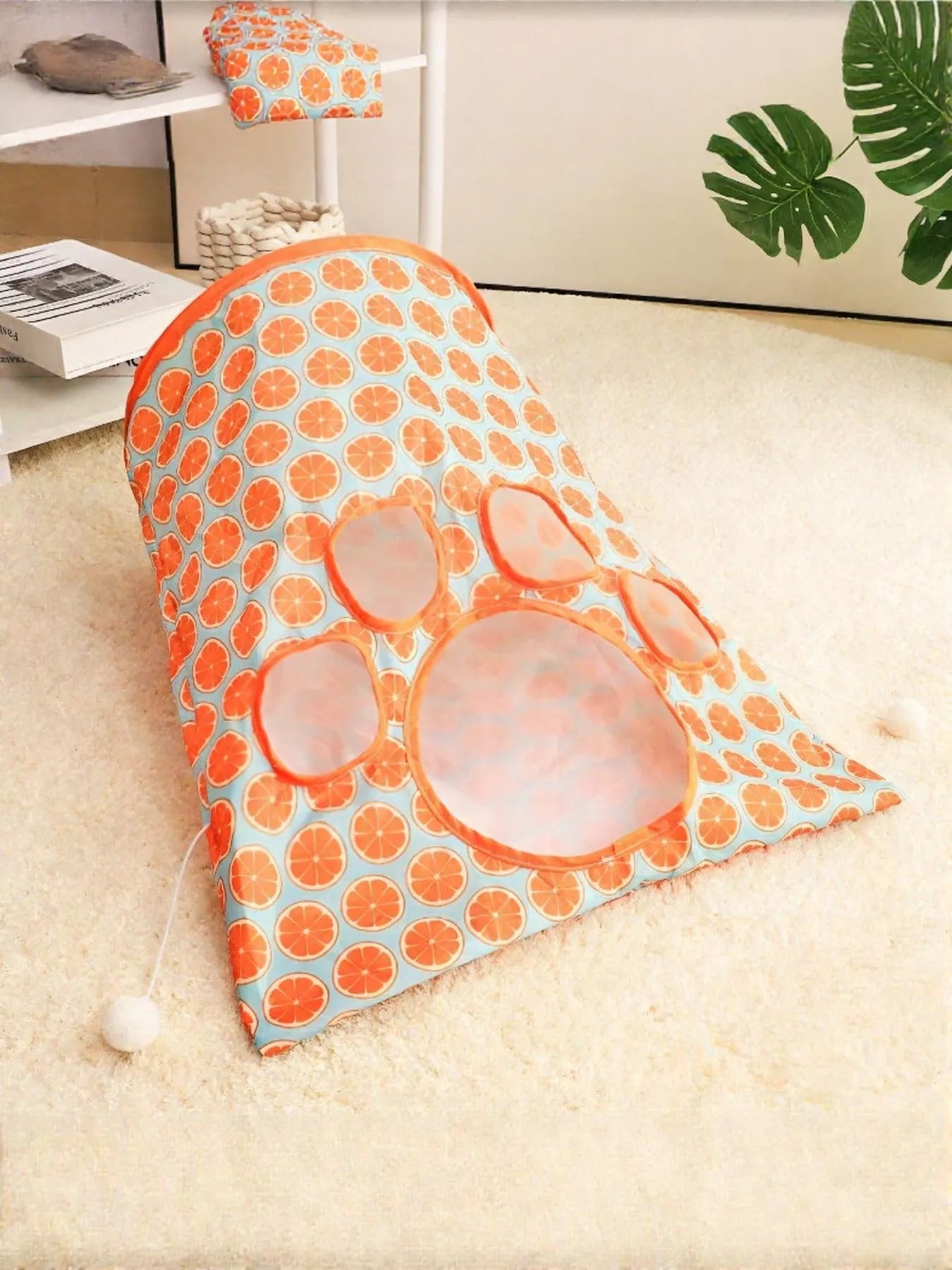 Cartoon Pattern Collapsible Cat Tunnel Pet Toy