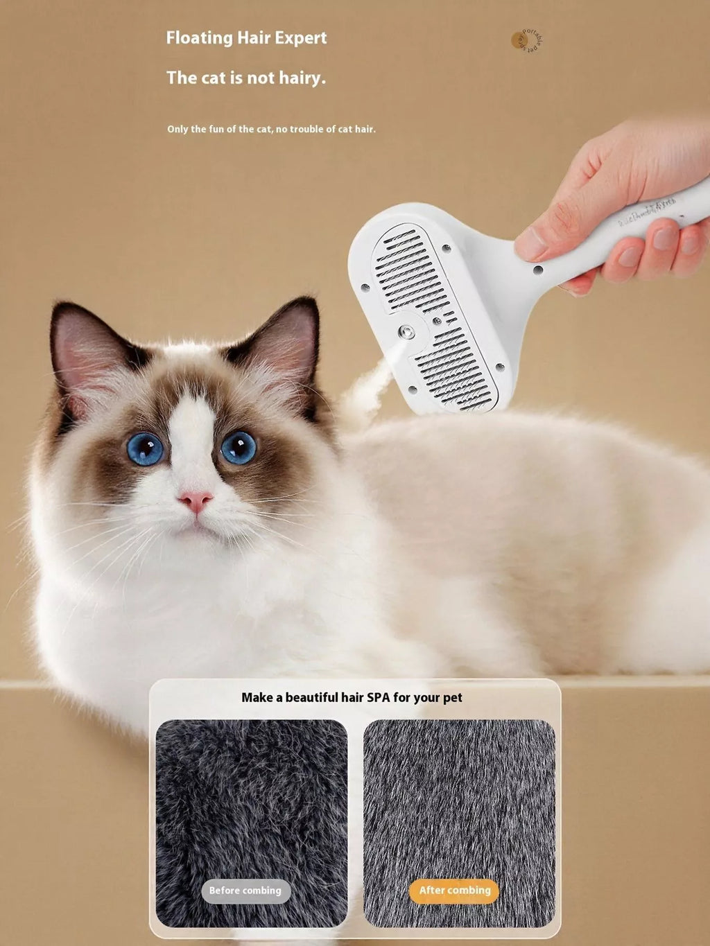 One-Touch Spray Pet Hair Remover Comb