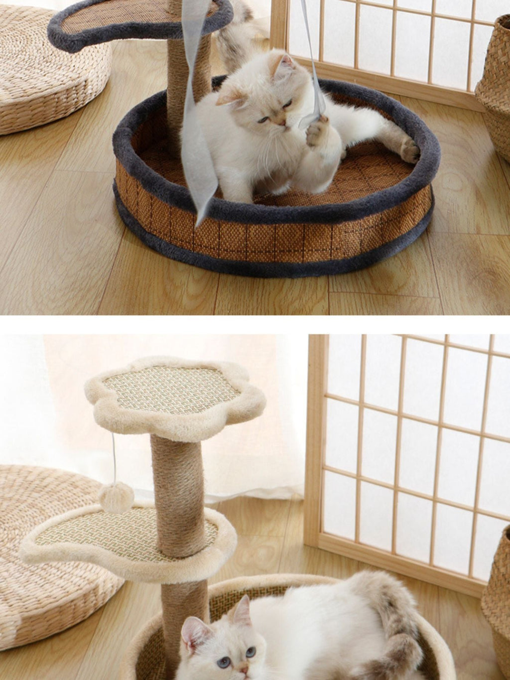Cat Scratching Post with Cat Bed and Toy