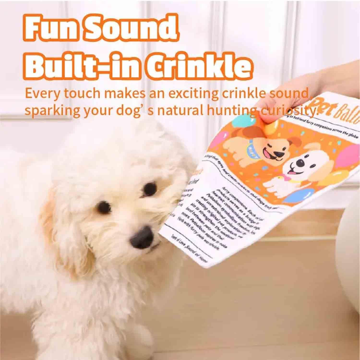 2-Pack Indestructible Newspaper Dog Toy, Creaks Newspaper Squeaker Toy For Dogs, Interactive Crinkle Dog Toy, Durable Washable Bite-Resistant Pet Toys For Small Medium Dogs Poodle Teddy