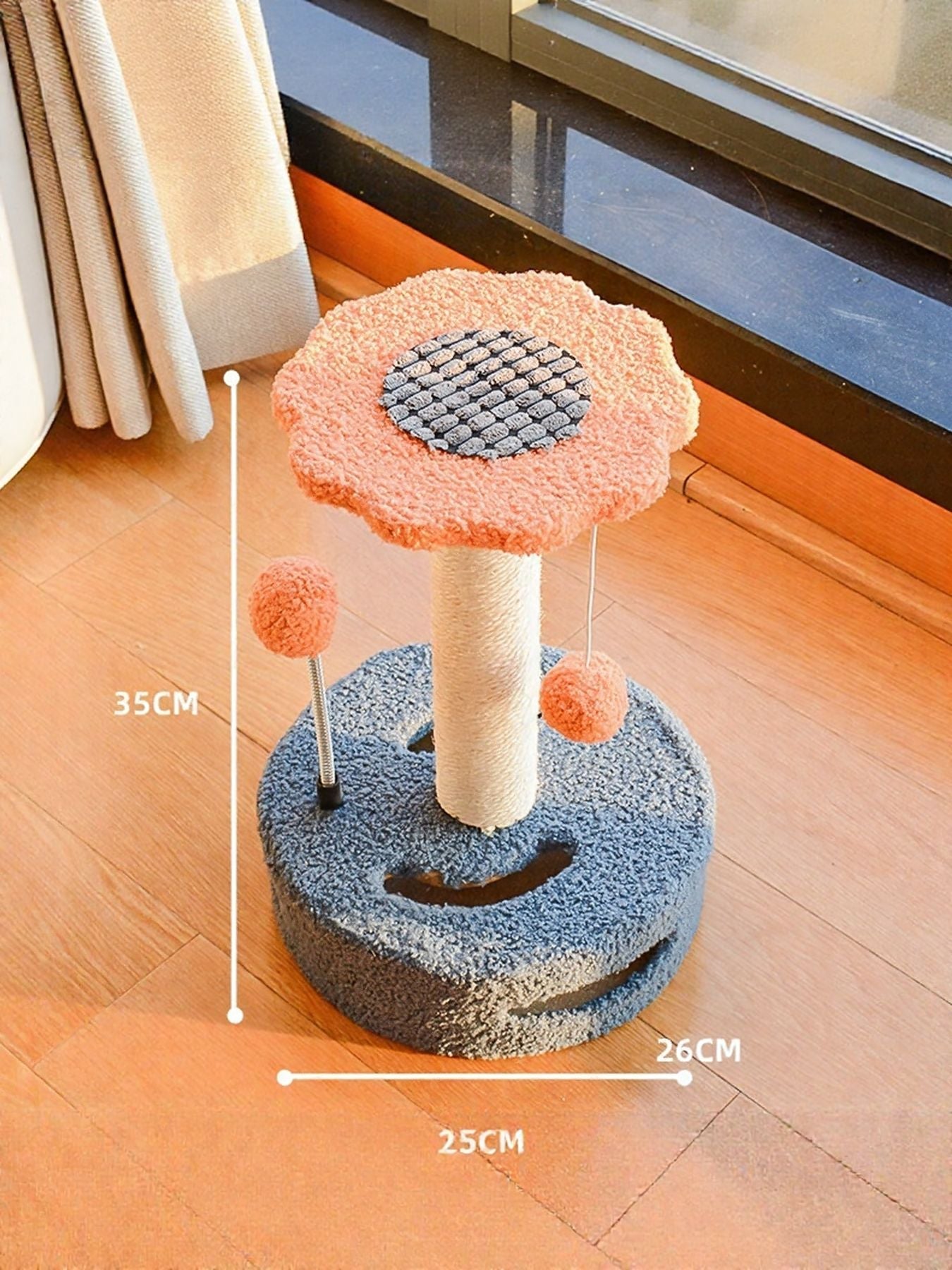 Cat Scratching Posts with Dangling Balls