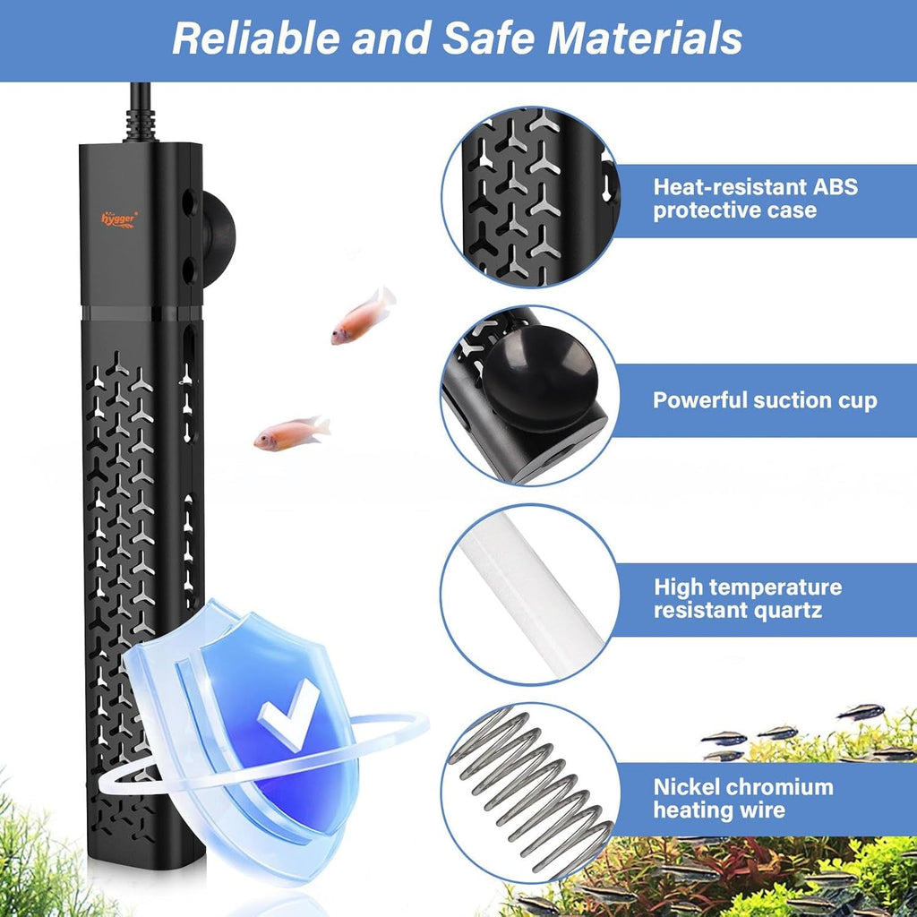 Hygger Smart Aquarium Heater 200W 300W 500W | Tropical Fish Tank Temperature Control