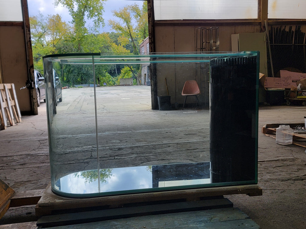 120 Gallon U-Shape Bullnose Peninsula Divider Glass Aquarium Reef-Ready in Rose Cherry Real Wood Furniture