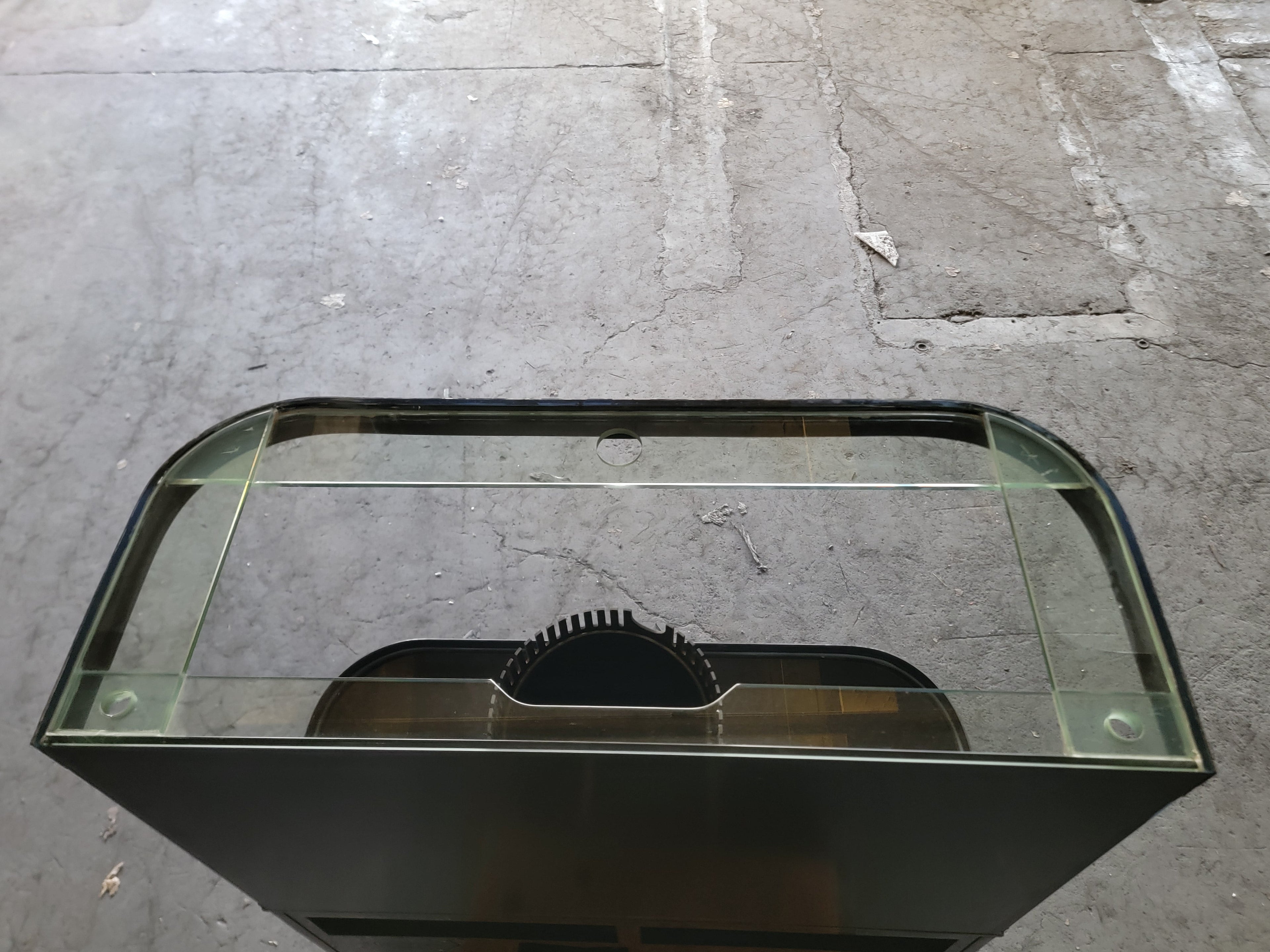 120g Curved Panoramic Flat Bowfront Glass Reef-Ready Aquarium in Marble Finish Stand