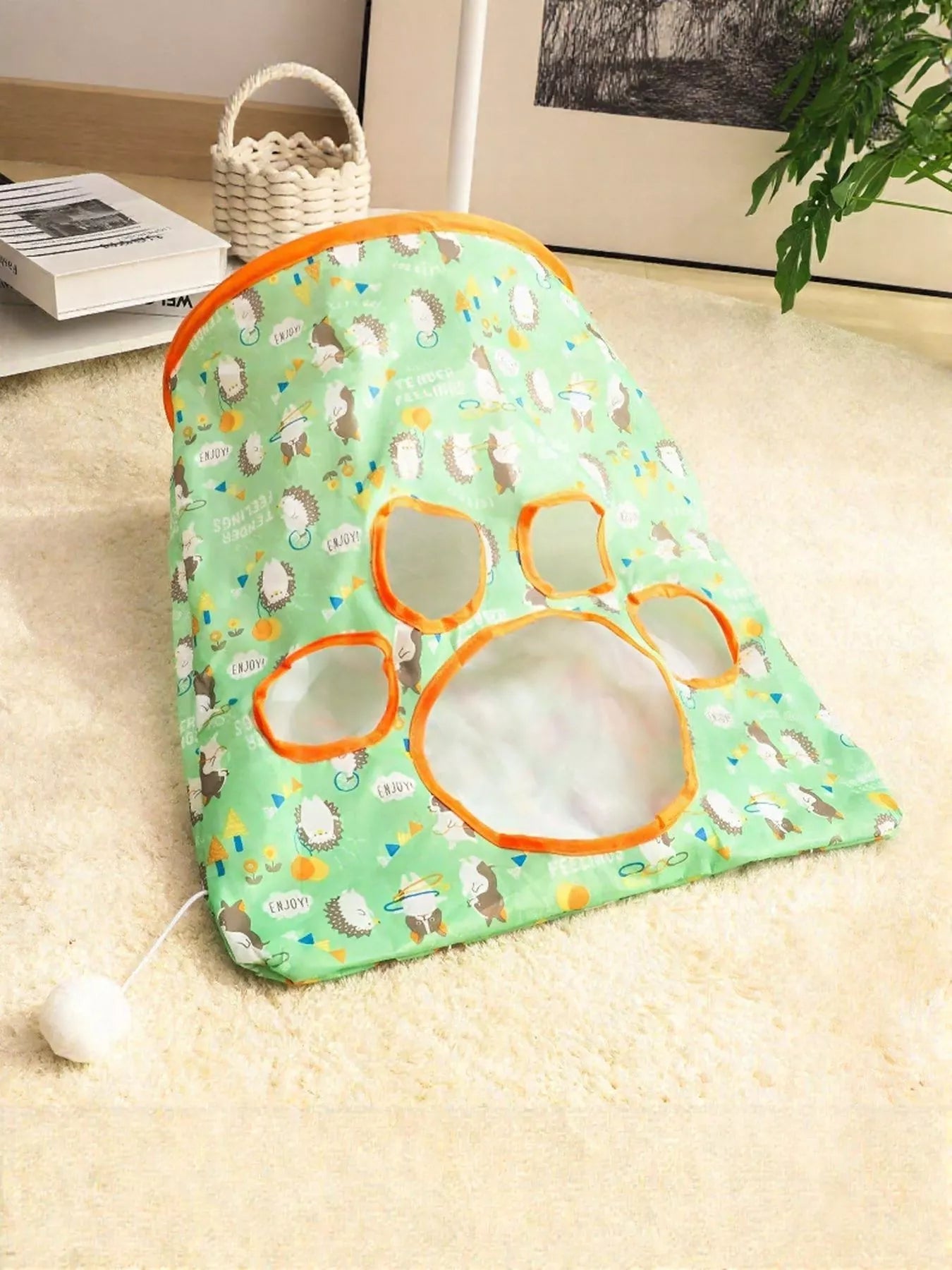 Cartoon Pattern Collapsible Cat Tunnel Pet Toy