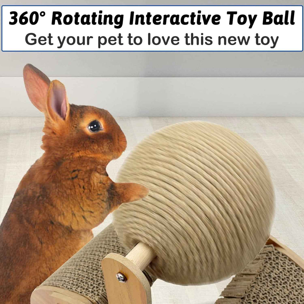 Rabbit Scratching Toy Sisal Ball Cardboard Scratcher for Small Pets