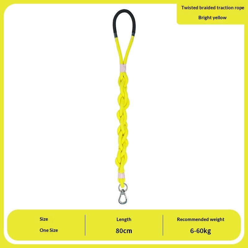Dog Handmade Woven Leash Polyester Fiber Yellow