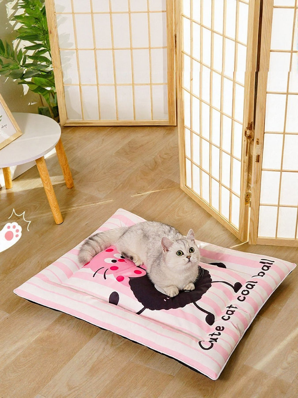 Cat Striped Pet Mat & Bed