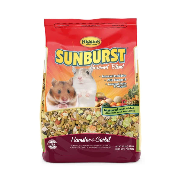 Hamster & Gerbil Bundle Sunburst Higgins Food + Lixit Bottle + Ware Salt Rope Trio Pack