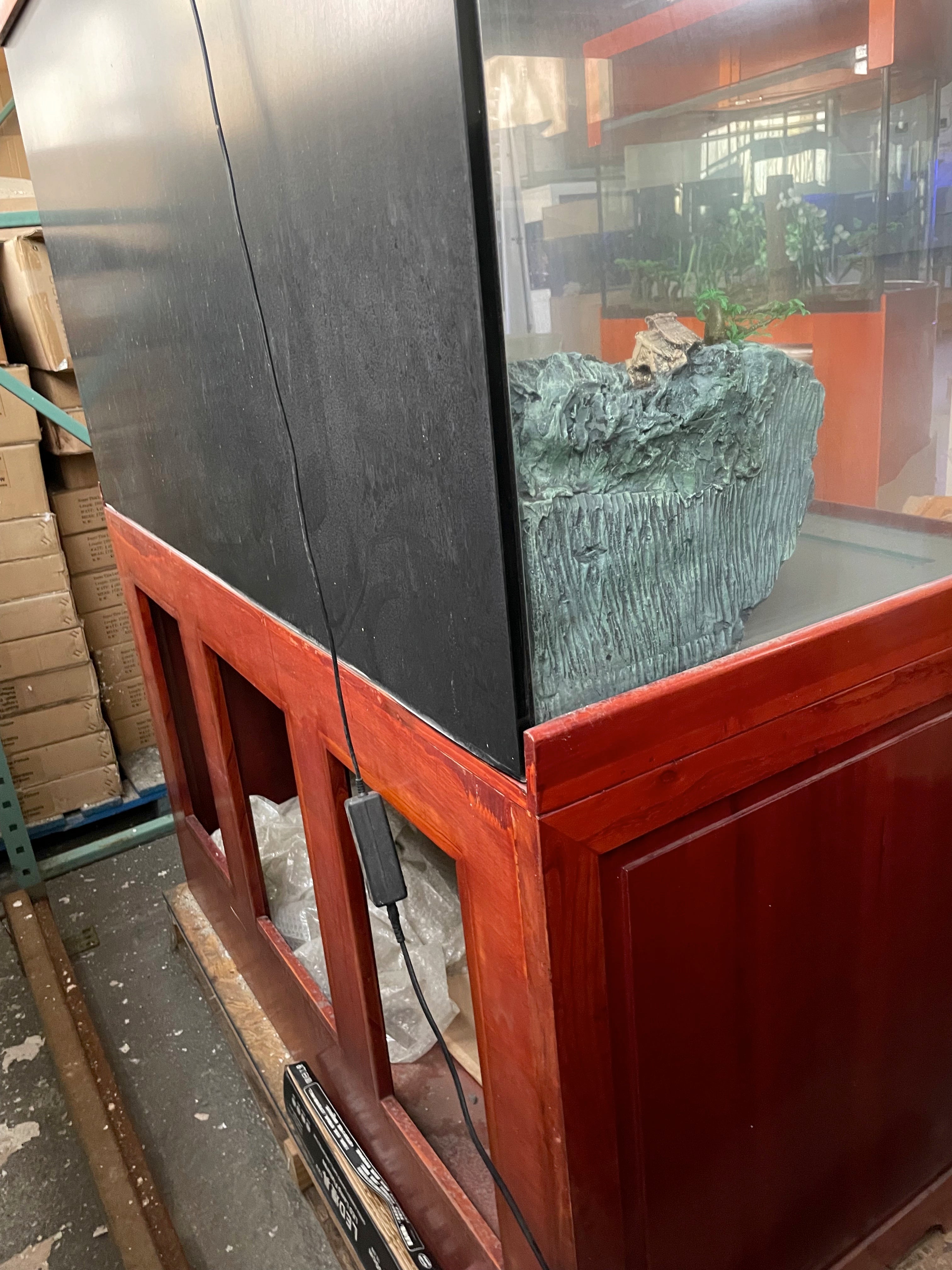 SOLID WOOD 160 Gallon Ultraclear Starphire Glass Reef-Ready Aquarium in Premium Cherry Solid Wood Furniture