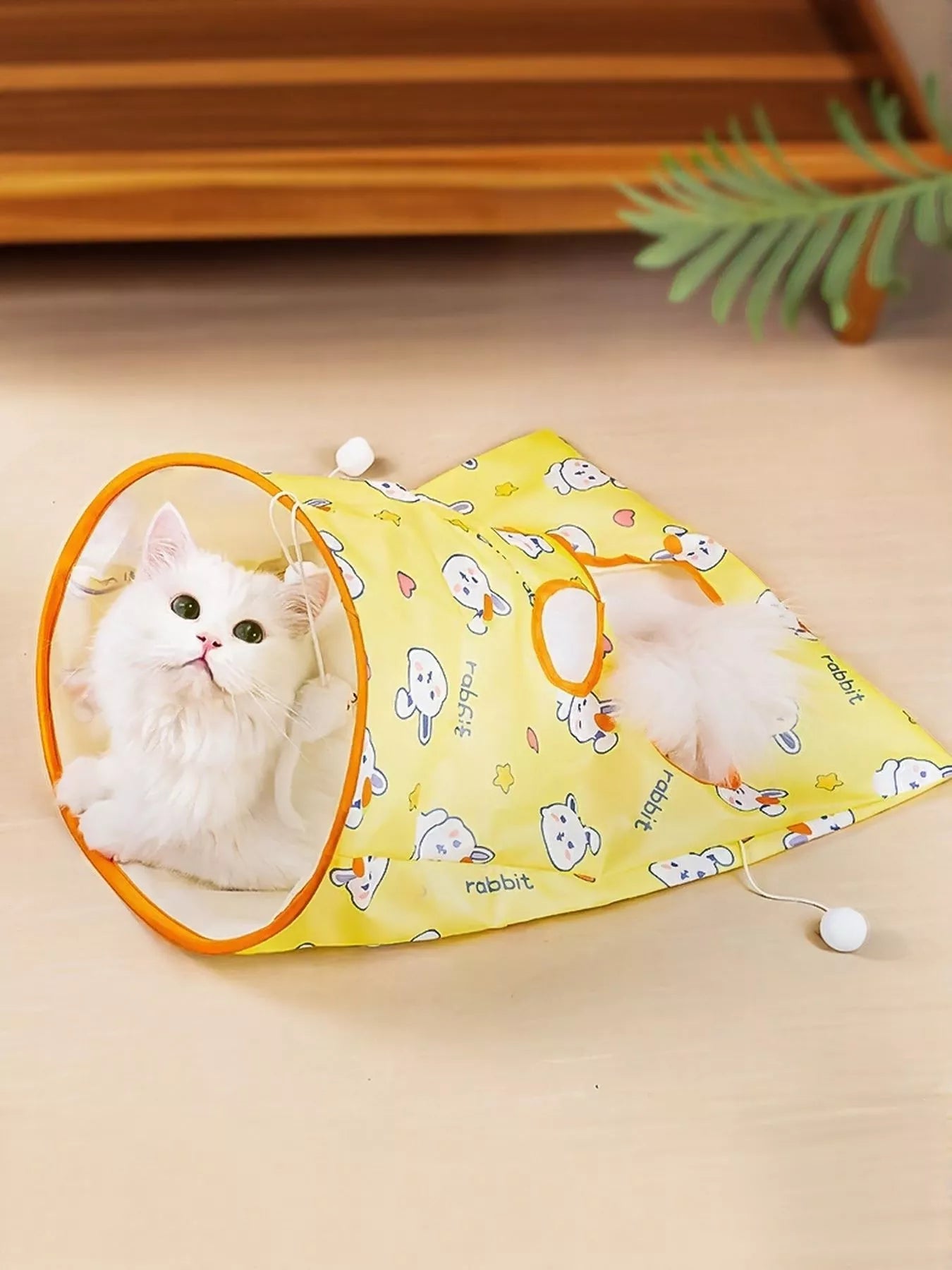 Cartoon Pattern Collapsible Cat Tunnel Pet Toy