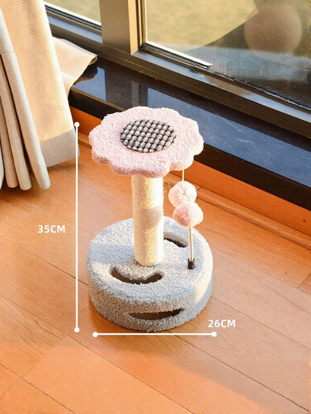 Cat Scratching Posts with Dangling Balls
