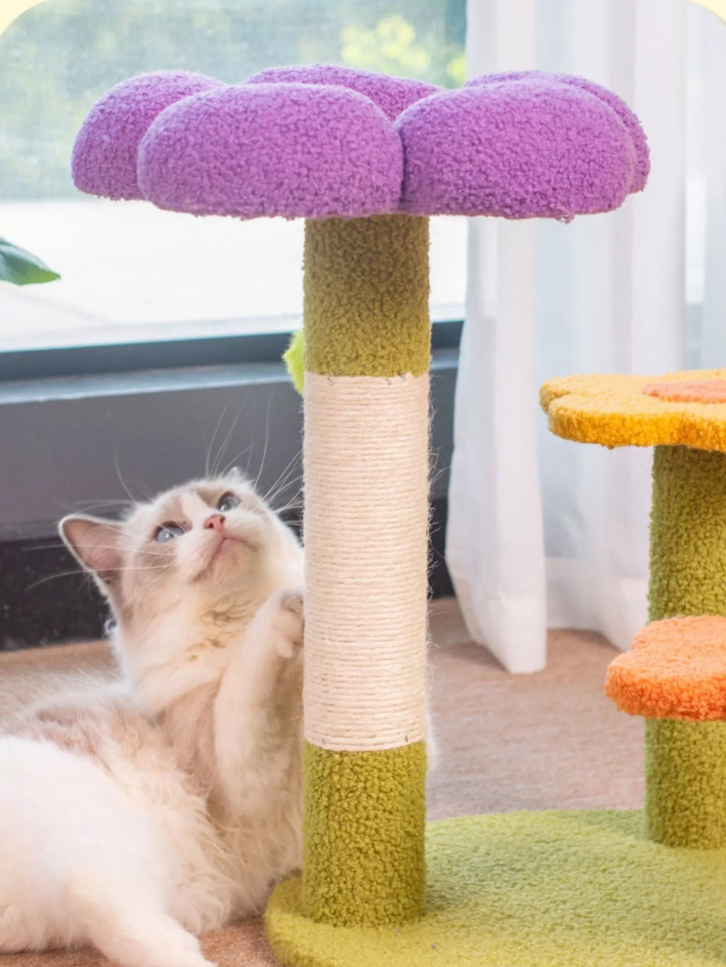 Flower Design Cat Tree with Scratching Post