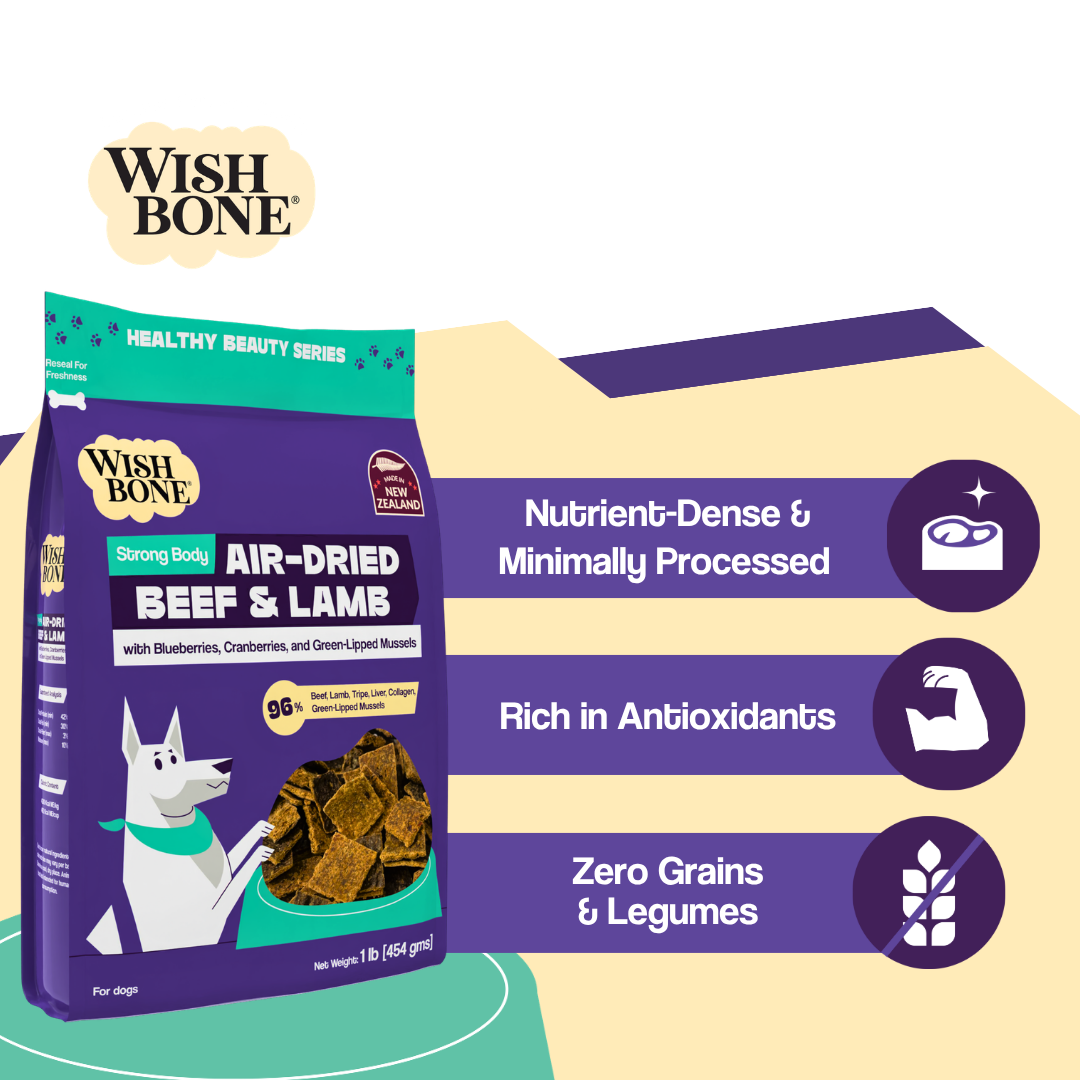 Wishbone Air-Dried Beef & Lamb Recipe Dog Food - 454g