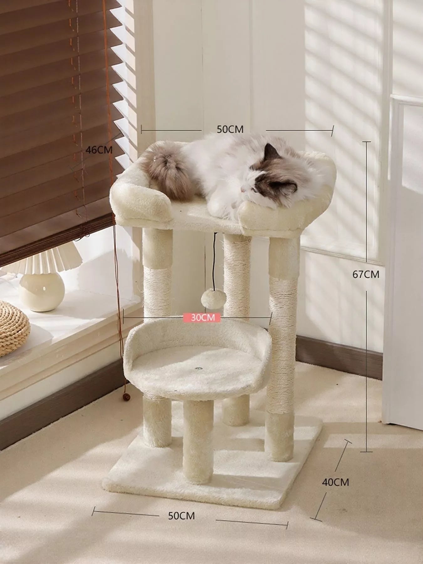 Plush Cat Tree Condo with Scratching Posts