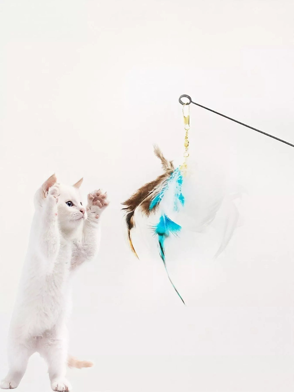 Interactive Feather Teaser Cat Wand Toy