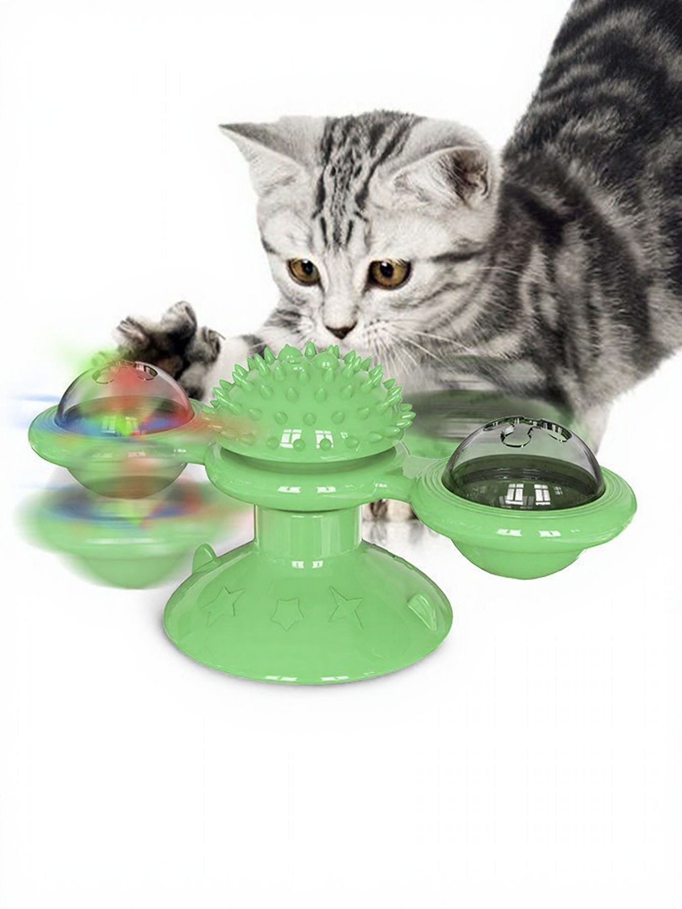 Interactive Rotating Cat Toy Set with Suction Cup