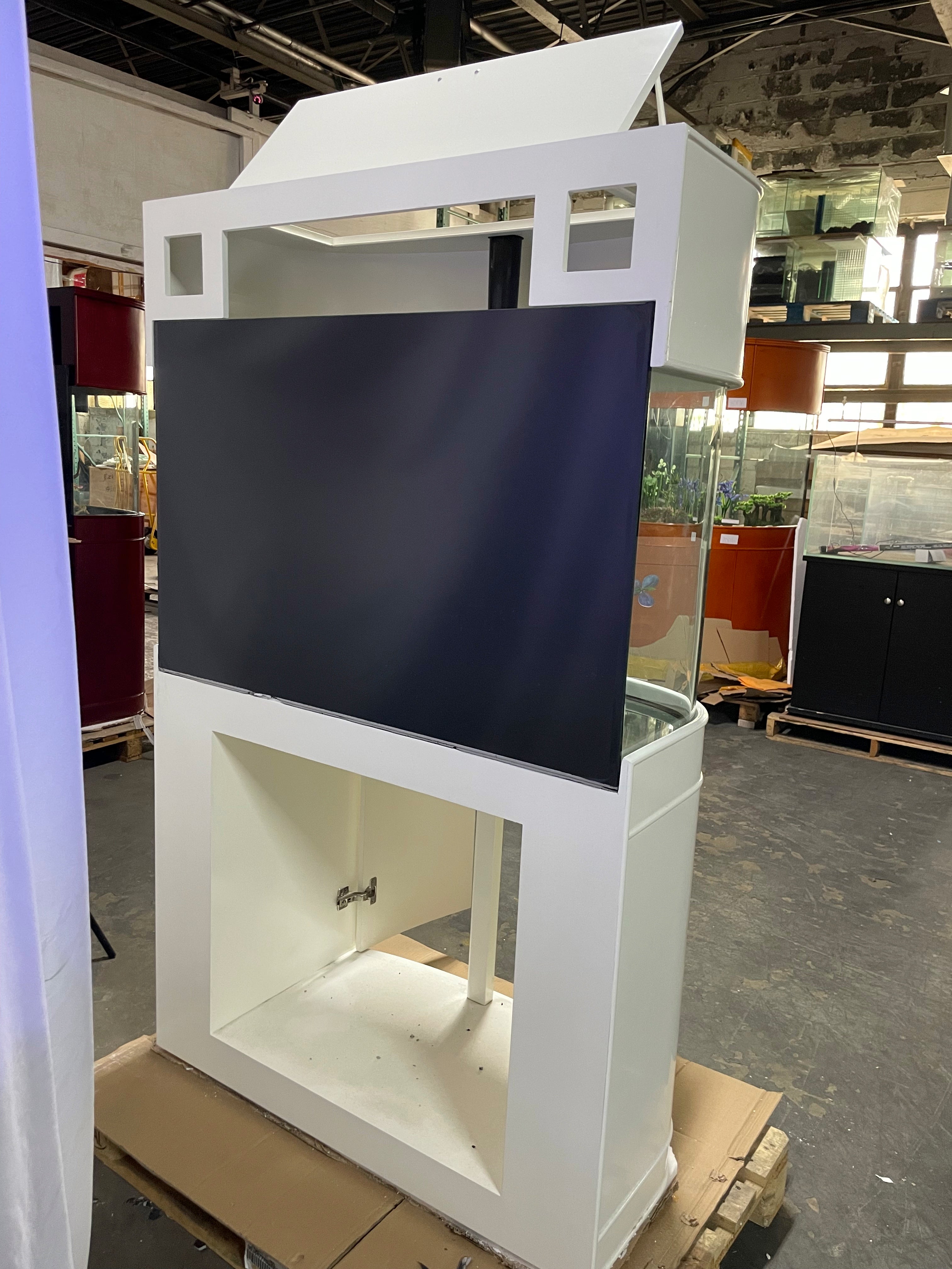 70 gallon GLASS bow front aquarium fish tank set display model