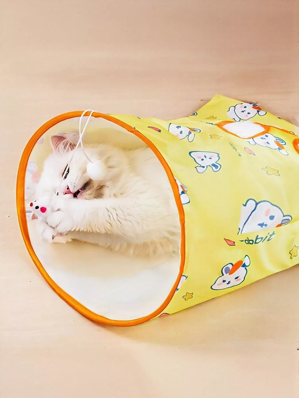 Cartoon Pattern Collapsible Cat Tunnel Pet Toy