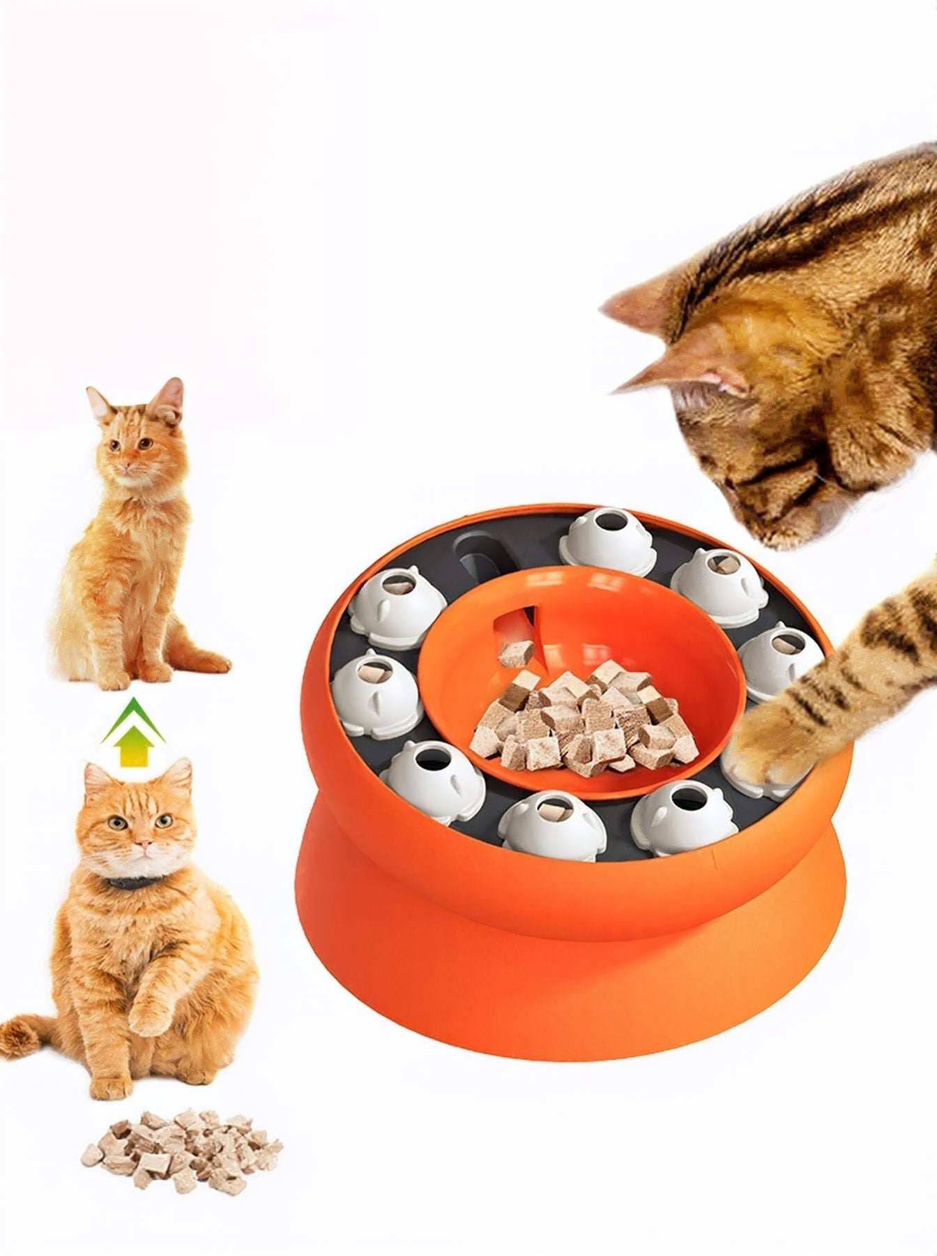 Interactive Cat Treat Dispenser Puzzle Toy