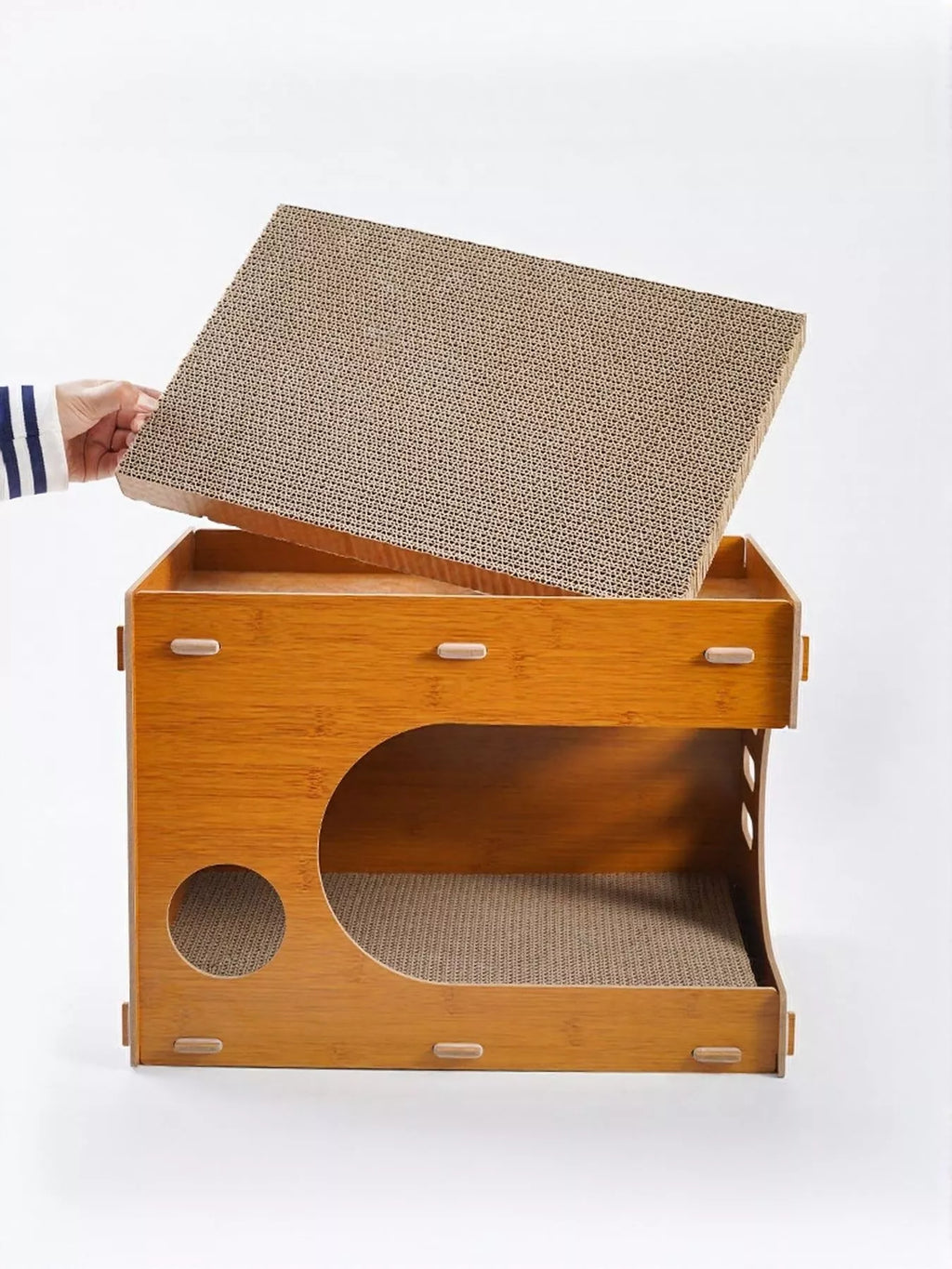 Wooden Corrugated Paper Cat House