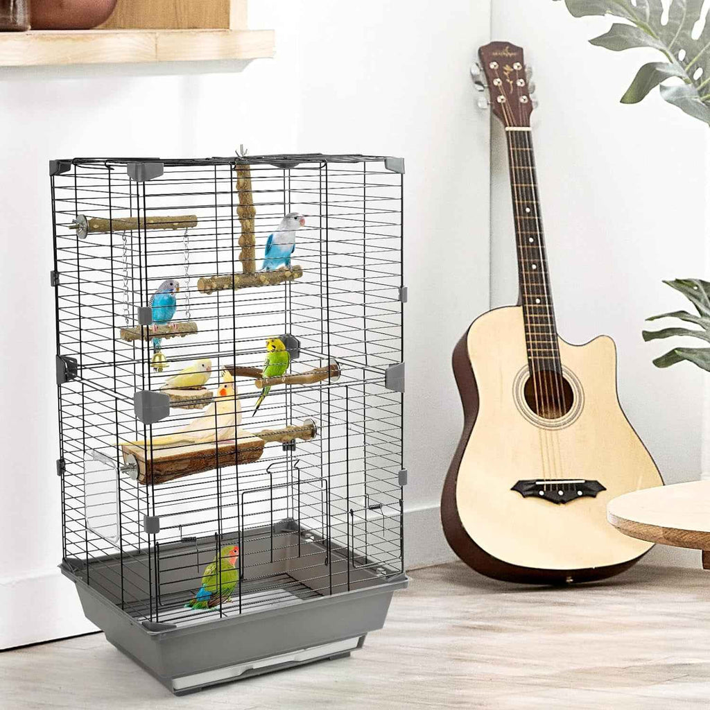 6pcs Natural Wood Bird Perches Parrot Cage Branch Stand Platform Set Small Birds