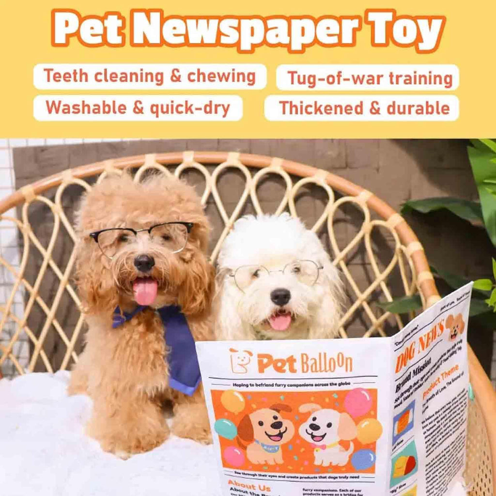 2-Pack Indestructible Newspaper Dog Toy, Creaks Newspaper Squeaker Toy For Dogs, Interactive Crinkle Dog Toy, Durable Washable Bite-Resistant Pet Toys For Small Medium Dogs Poodle Teddy