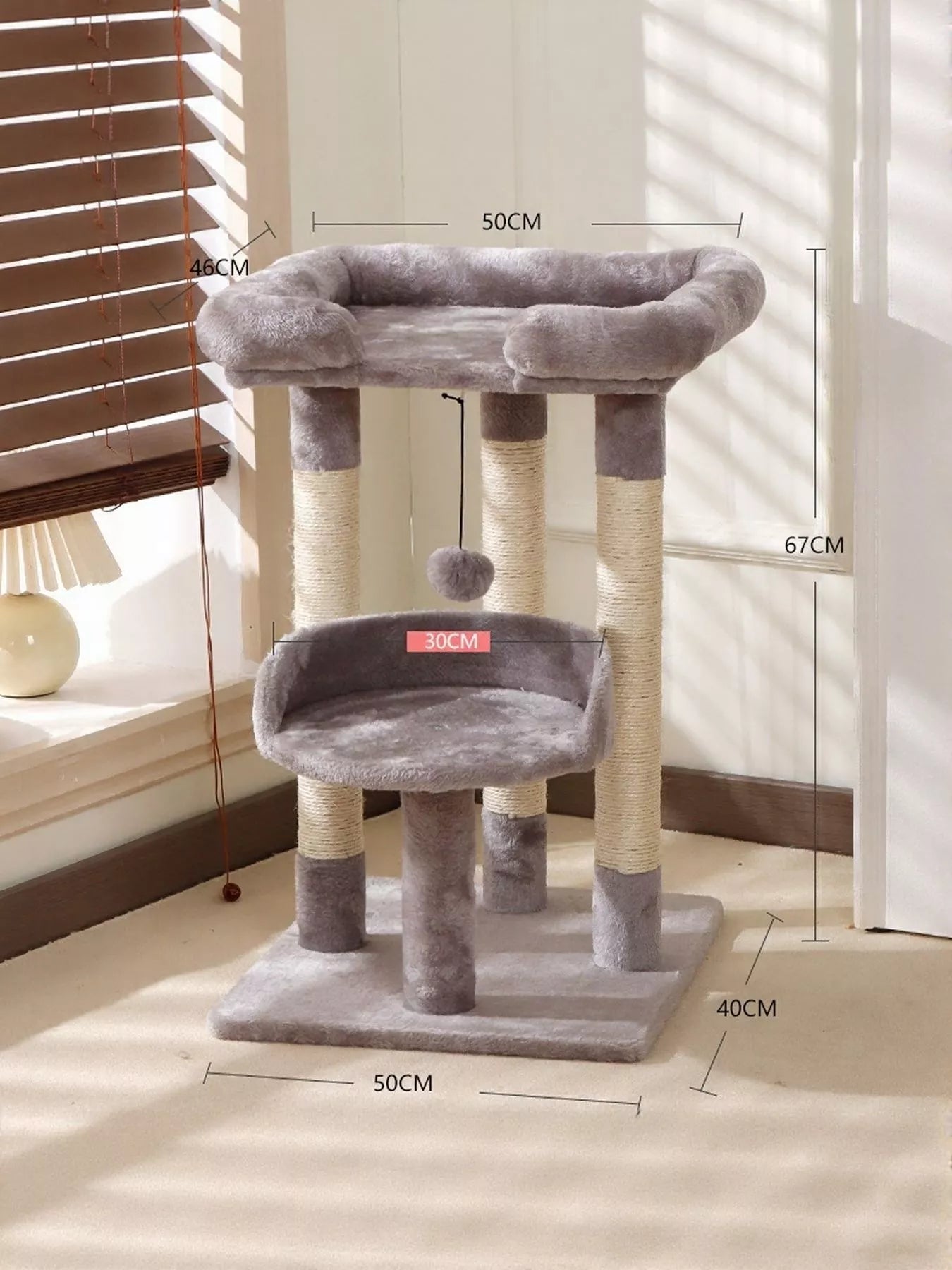Plush Cat Tree Condo with Scratching Posts