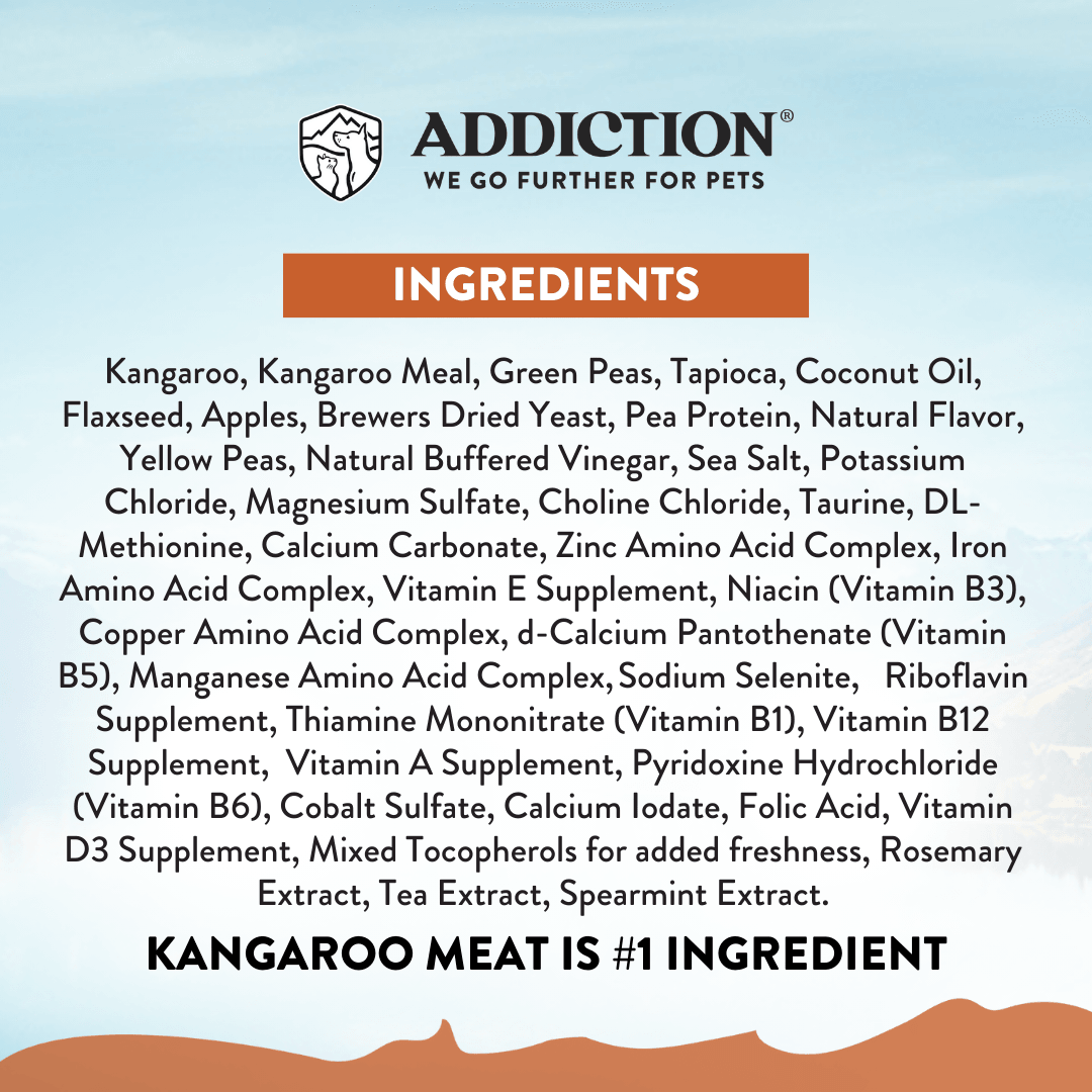 Addiction Wild Kangaroo Dry Dog Food & Meaty Bites Dog Treats Bundle