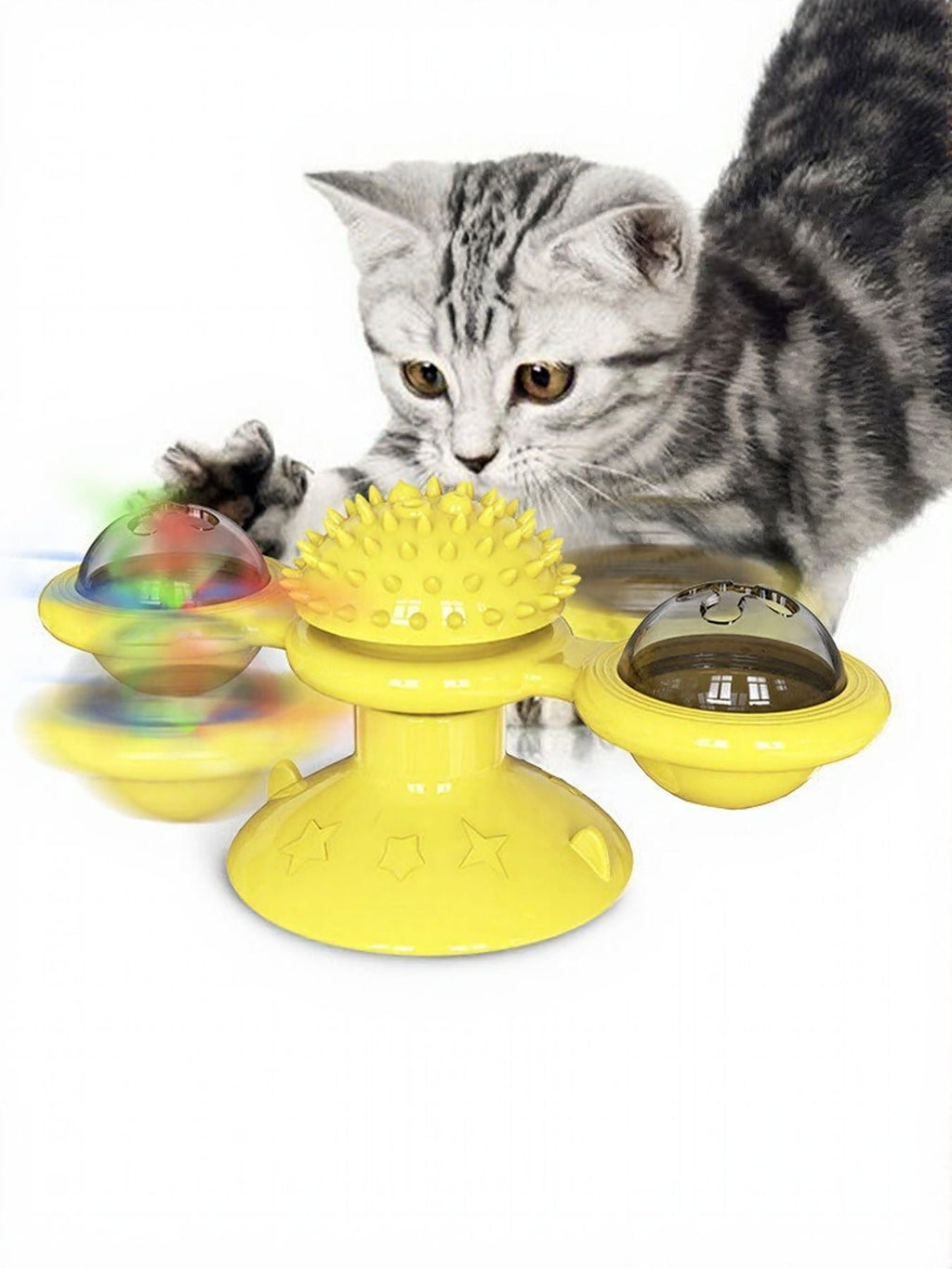 Interactive Rotating Cat Toy Set with Suction Cup
