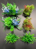 PREMIUM Small Artificial Aquarium Plants - Set of 6 - Various