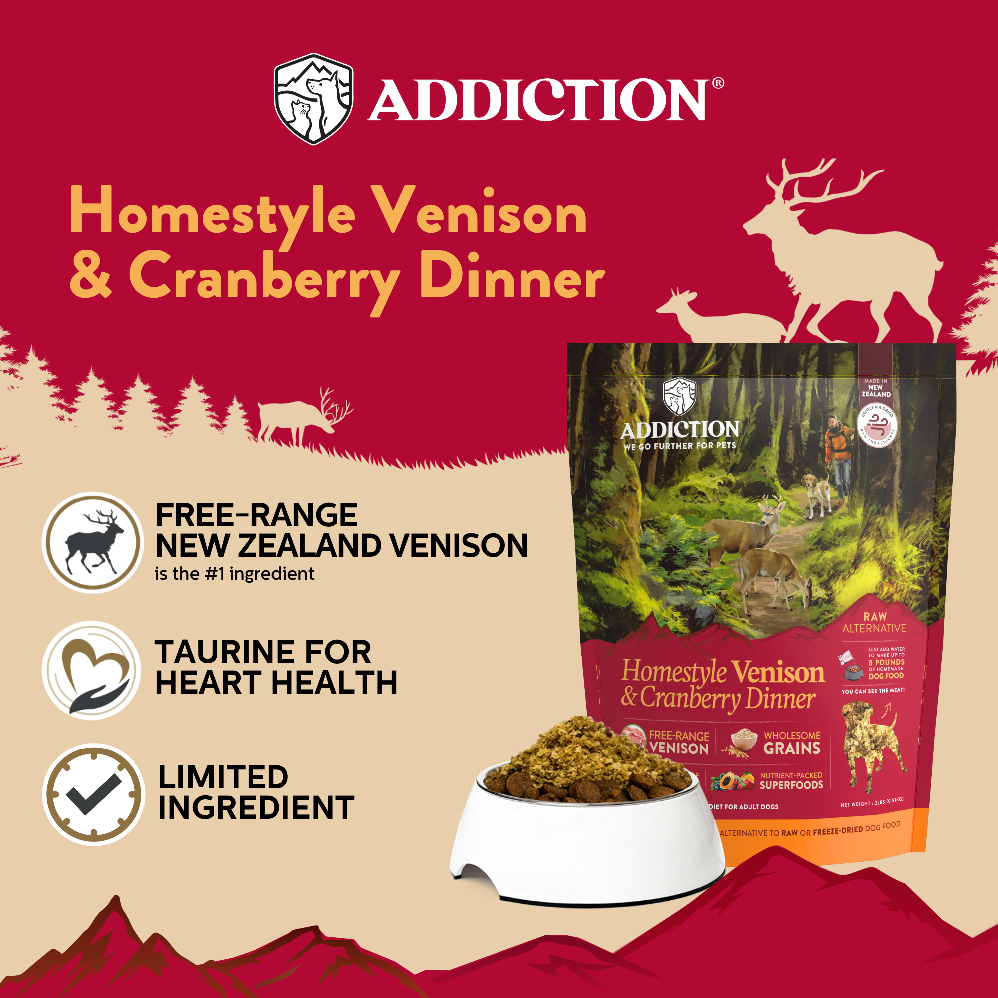 Homestyle Venison & Cranberry Dinner Air-Dried Dog Food
