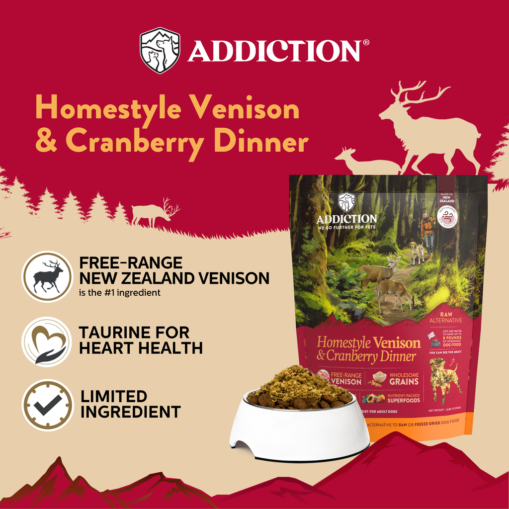 Addiction Venison Air-Dried Dog Food & Treats Duo