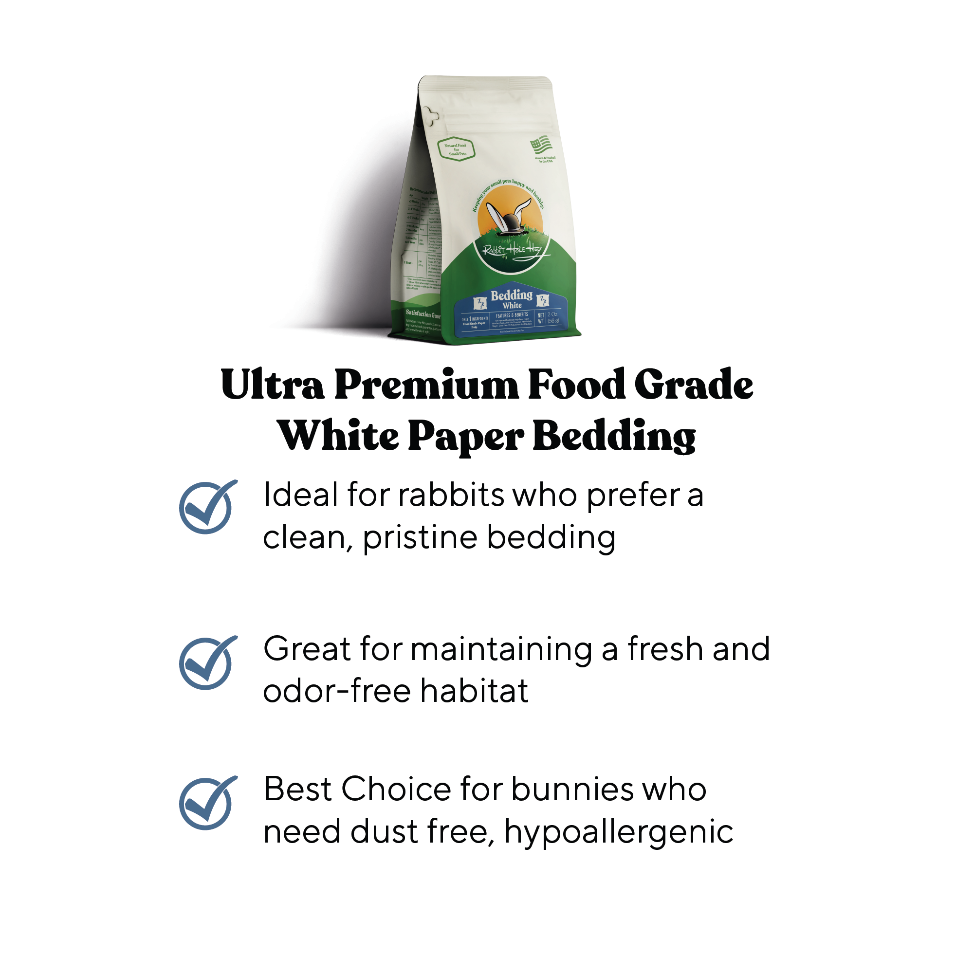 Rabbit Hole Hay Ultra Premium Food Grade White Bedding