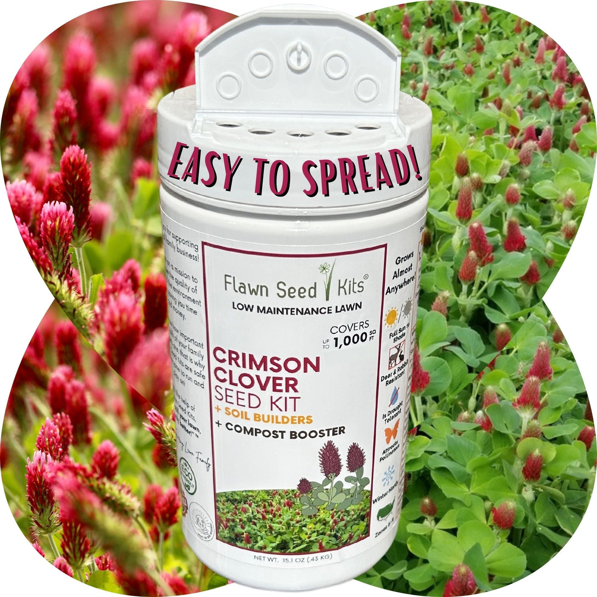 Crimson Clover Easy Spread Shaker