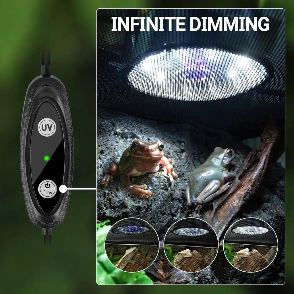 Dimmable UVB Reptile Light LED UVA UVB Lamp Tropical Desert Fixture