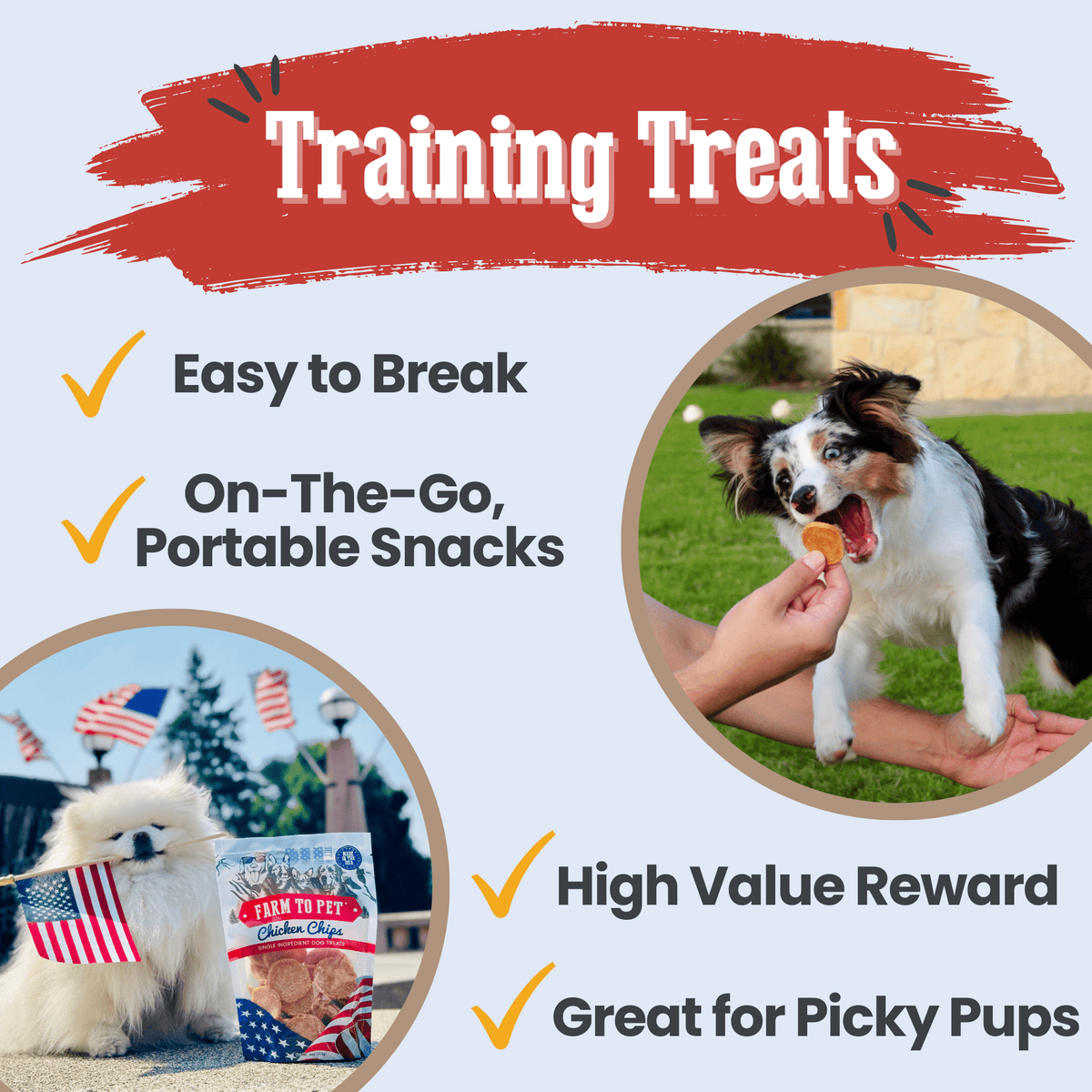 Americana Chicken Chips for Dogs | Celebrate with USA-made Dog Treats