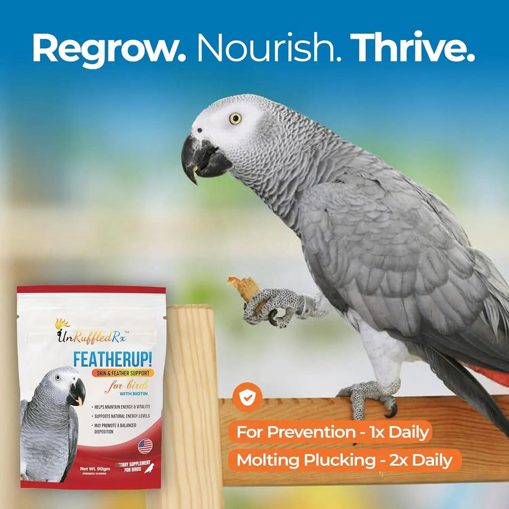 FeatherUp Bird Vitamins with Biotin & Calcium for Feather Growth 90g