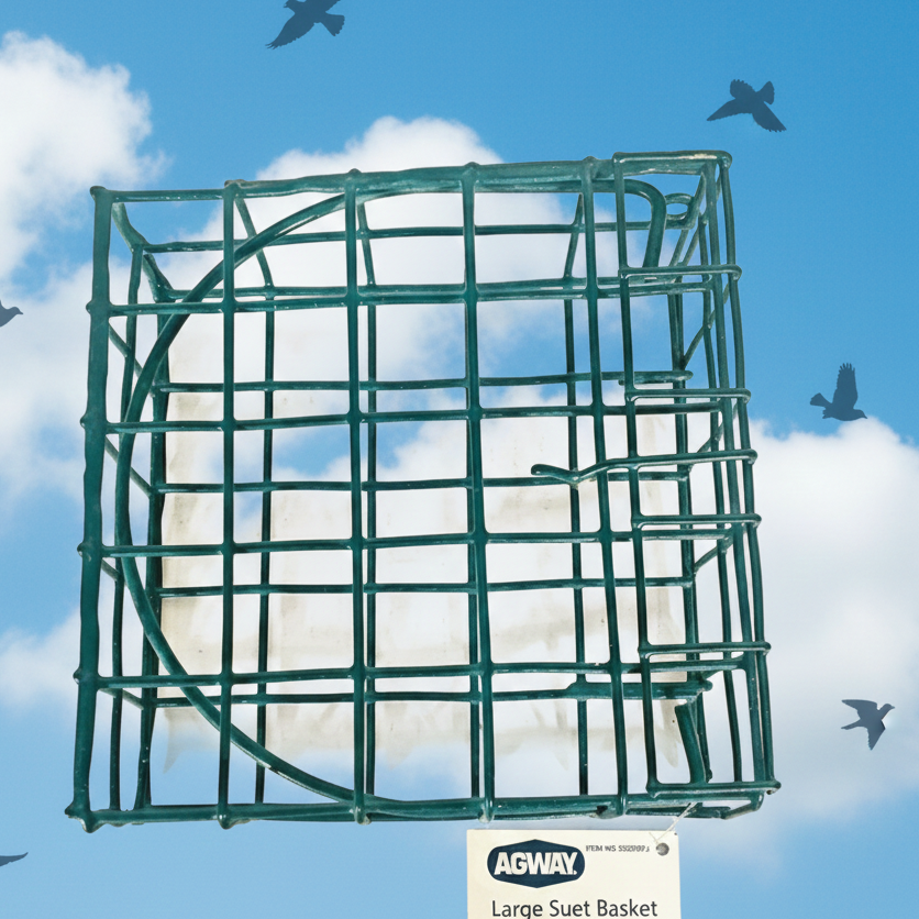 Large Suet Basket Feeder with Hanger Cage Grid for Clinging Birds Outdoor