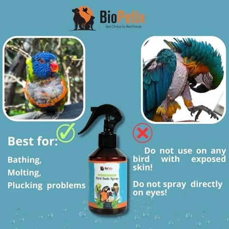 Herbal Bird Bath Spray Eucalyptus & Thyme for Healthy Feathers 8oz