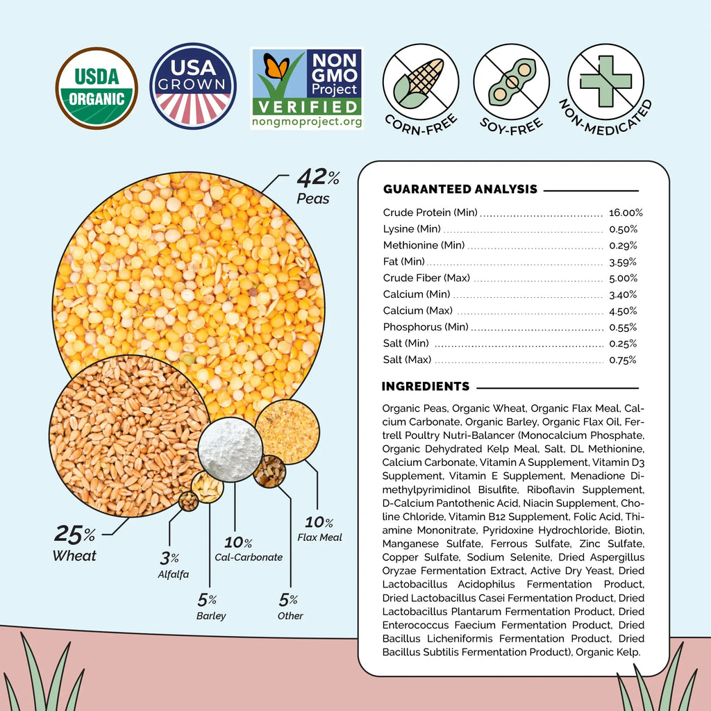 Layer Feed Kit | 1 Month of Organic Feed, Grit & Oyster Shell for 10 Layers