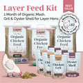 Layer Feed Kit | 1 Month of Organic Feed, Grit & Oyster Shell for 10 Layers