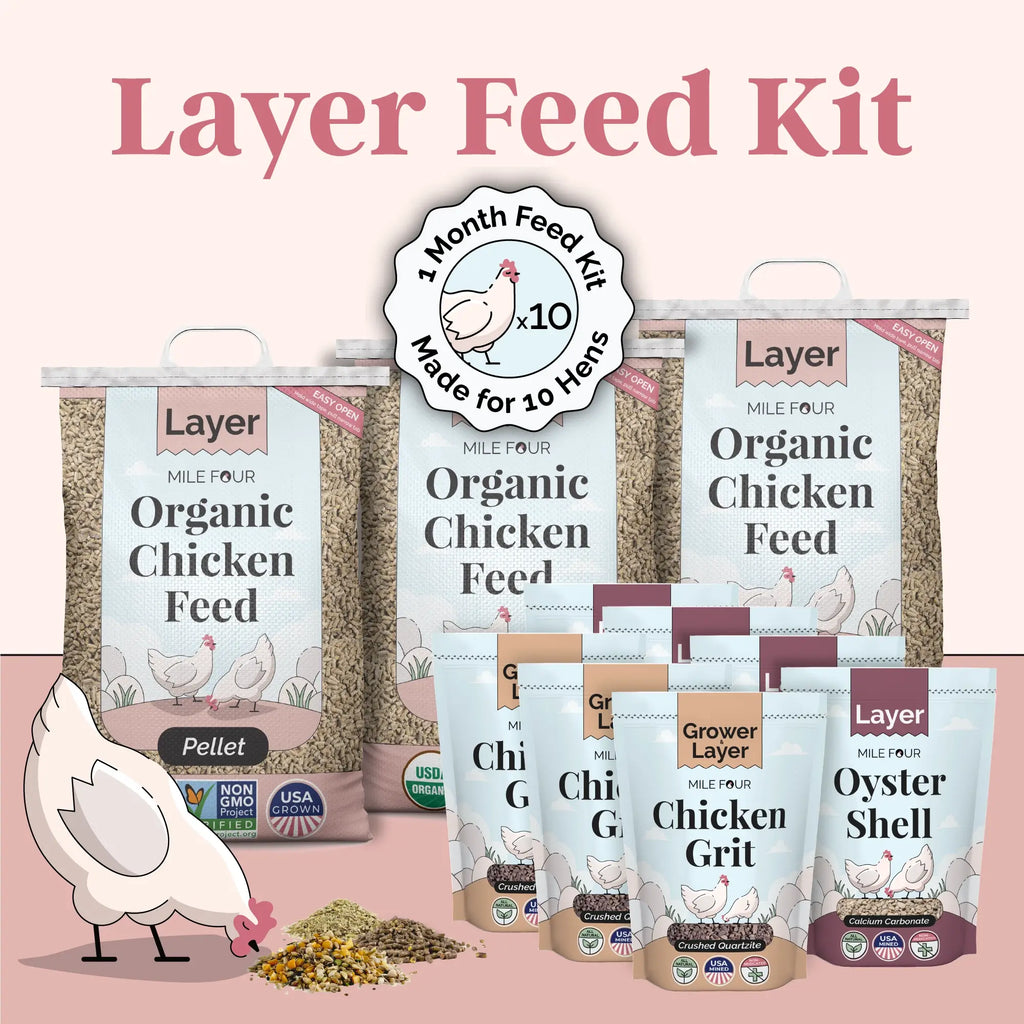 Layer Feed Kit | 1 Month of Organic Feed, Grit & Oyster Shell for 10 Layers