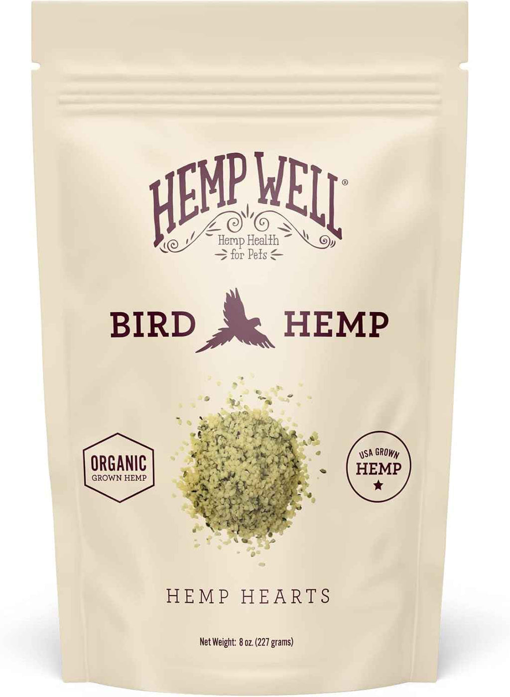 Organic Hemp Hearts for Birds Feather Plucking Support Relaxation 8oz