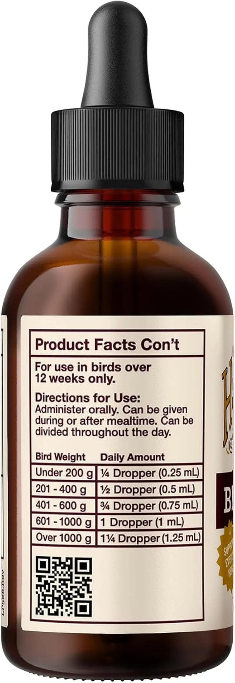 Organic Hemp Oil for Birds 2oz Feather & Immune Support Parrot
