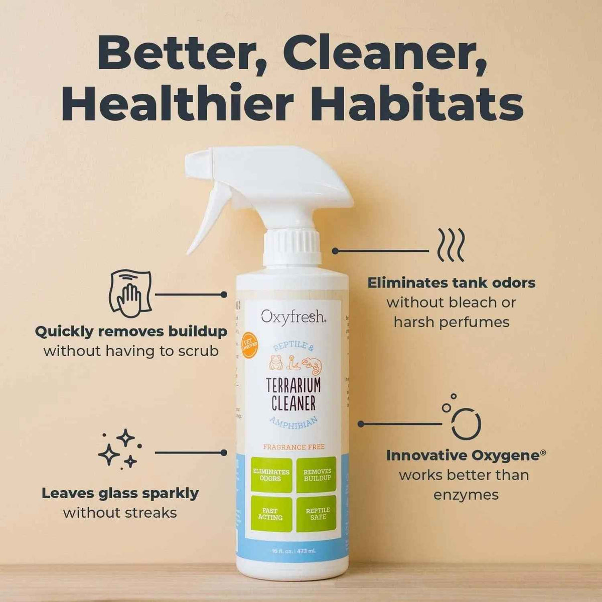 Oxyfresh Reptile & Amphibian Terrarium Cleaner Odor Eliminator Bleach Free