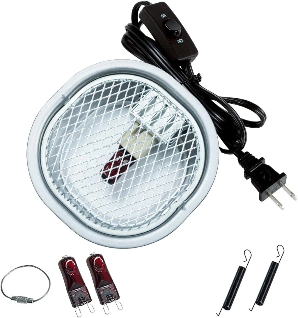 G9 Reptile Infrared Heat Lamp Kit 50W UVA Basking Light Hood Mesh