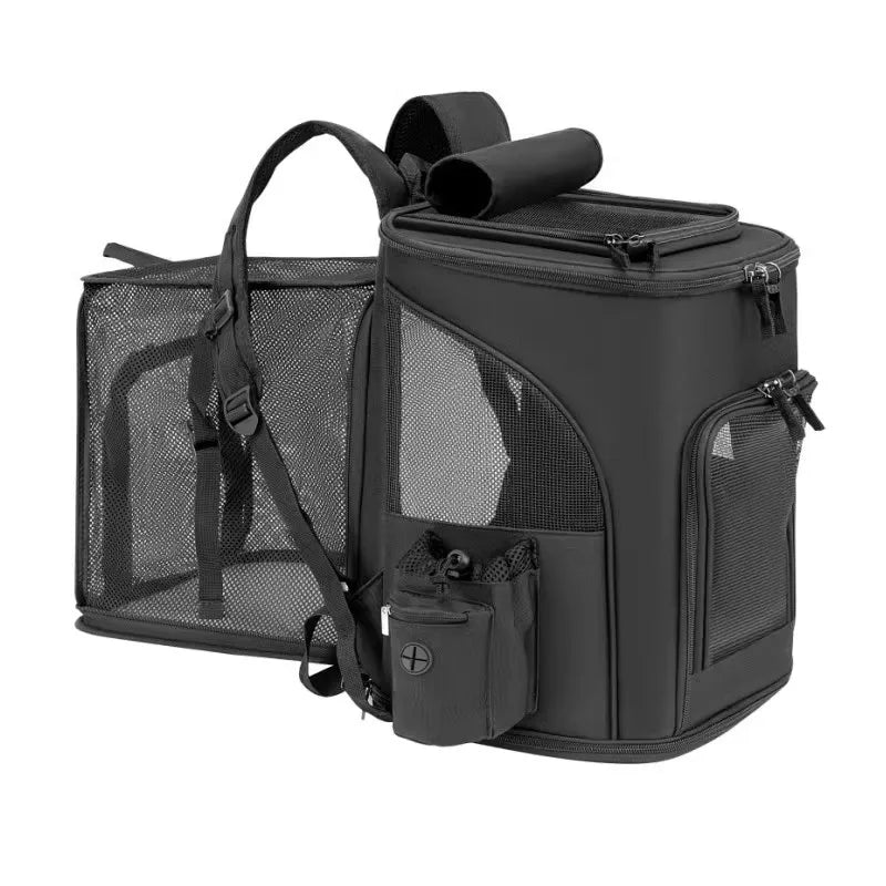 Pet Carrier Backpack Expandable for Cats Dogs Under 18 LB | Breathable Mesh Cat Backpack Carrier Bag | Foldable Dog Backpack